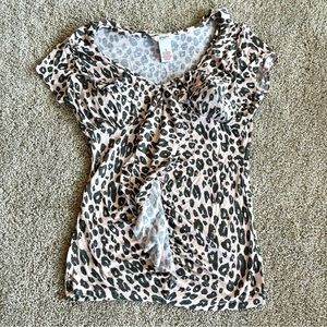 Candie’s - Junior’s Leopard Ruffle Top (S)